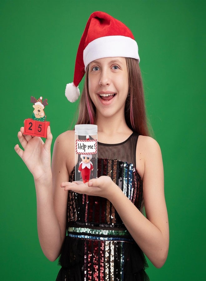 BkeeCten Funny Christmas Elf Carrier - Plastic Jar Container with Help Me & On Strike Labels for Elf on The Shelf, Holiday Tradition Decorations, Christmas Gift for Kids Family (Elf Not Included) - Image 5